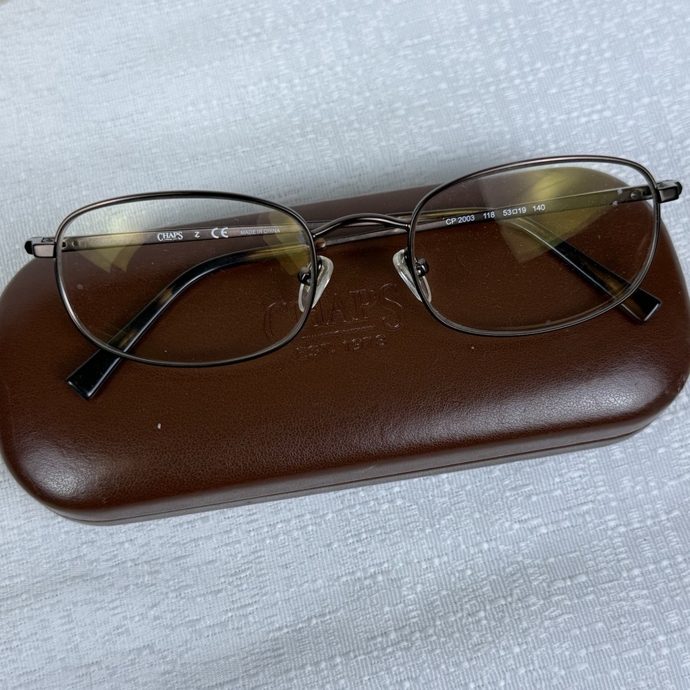 Chaps Ralph Lauren CP 2003 Eyeglass 53-19-140 Black Tortoise Metal Frames +Case